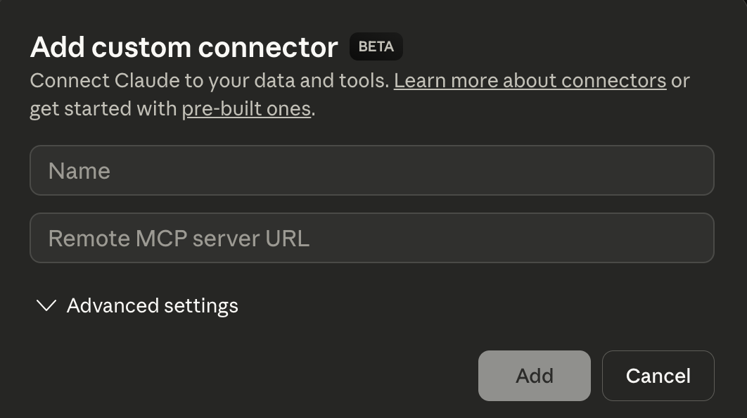Add custom connector